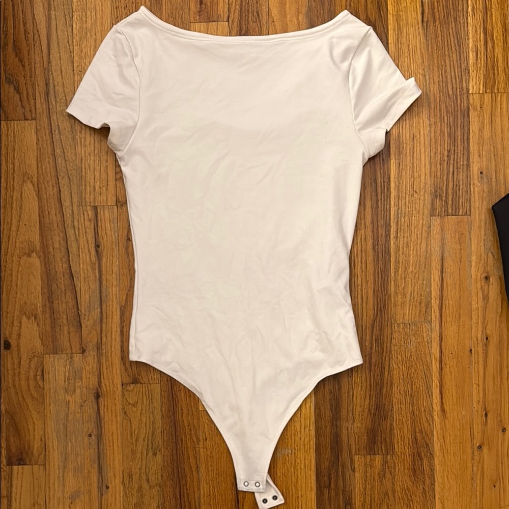 Abercrombie & Fitch Boat Neck White Bodysuit